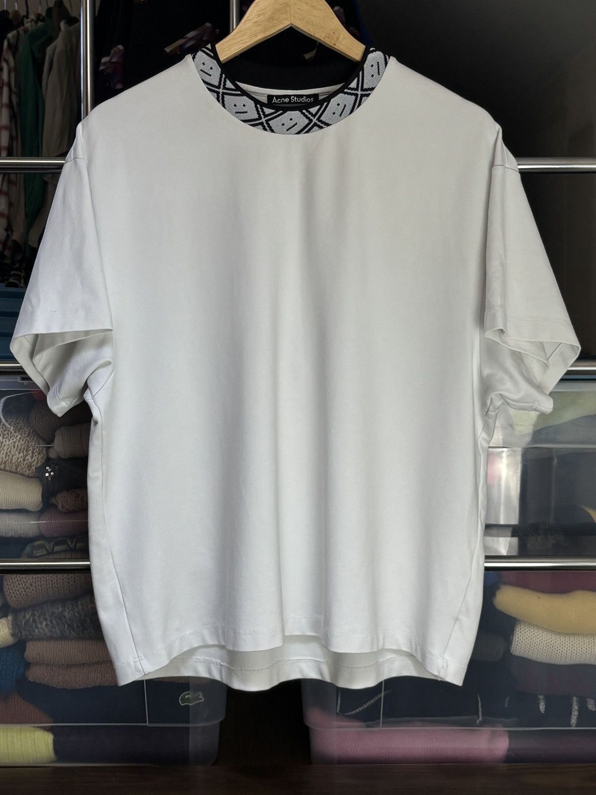Acne Studios Acne Studios Collar Navid Face Boxy Tee Size US M / EU 48-50 / 2 - 1 Thumbnail