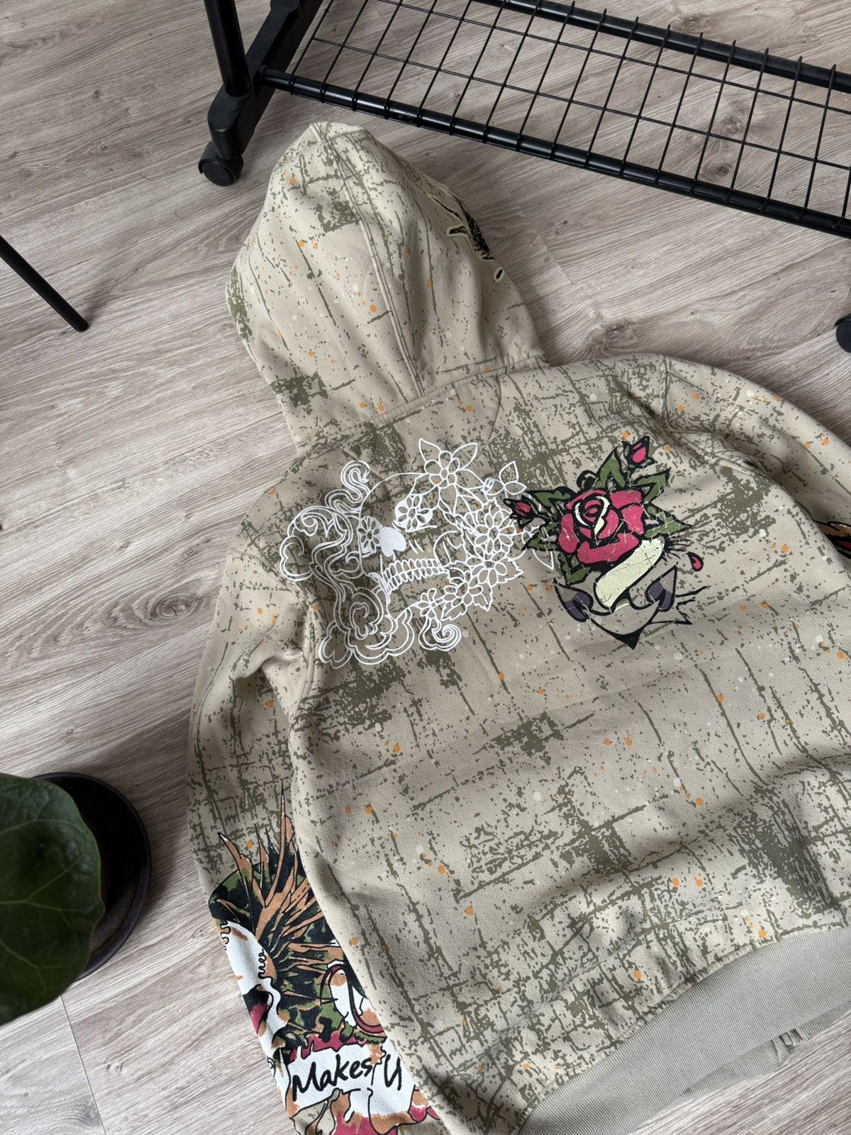 Other Vintage Y2K Delf Skull Tattoo Overprinted Heavy Hoodie Size US XL / EU 56 / 4 - 11 Thumbnail