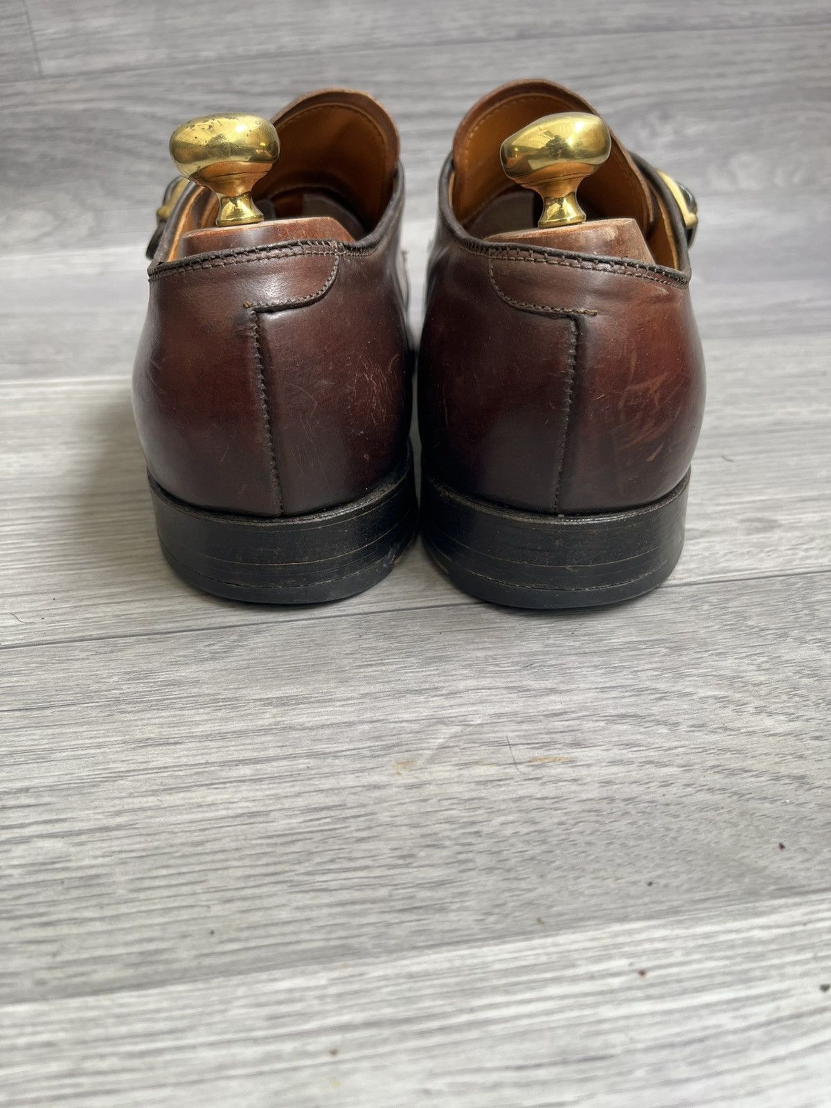 Alden Alden 975 plain toe single monk strap shell cordovan US7EE. Size US 7 / EU 40 - 10 Thumbnail