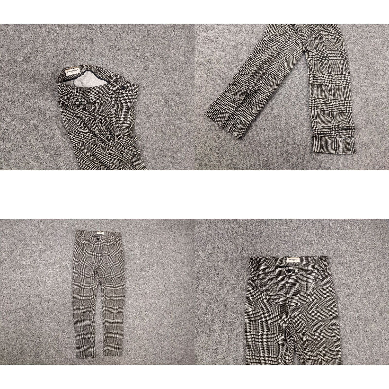 Yves Saint Laurent Saint Laurent check-patterned Skinny Jersey Leggings Trousers Pants, Women, Size S, Gray, Check, Leggings, Slim, Jersey, Saint Laurent Size S / US 4 / IT 40 - 8 Thumbnail