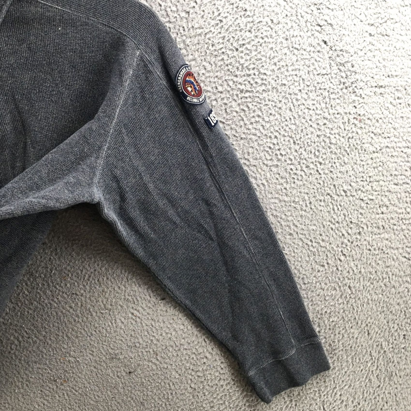 Abercrombie & Fitch Abercrombie & Fitch Polo Sweater Mens Large Grey Cotton Long Sleeve Pullover Size US L / EU 52-54 / 3 - 4 Thumbnail