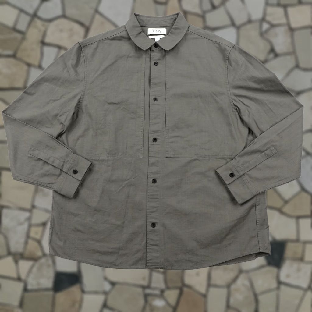 Cos COS Shirt Mens Large Green Pocket Detail Cotton Heavyweight Overshirt Button Up Size US L / EU 52-54 / 3 - 1 Thumbnail