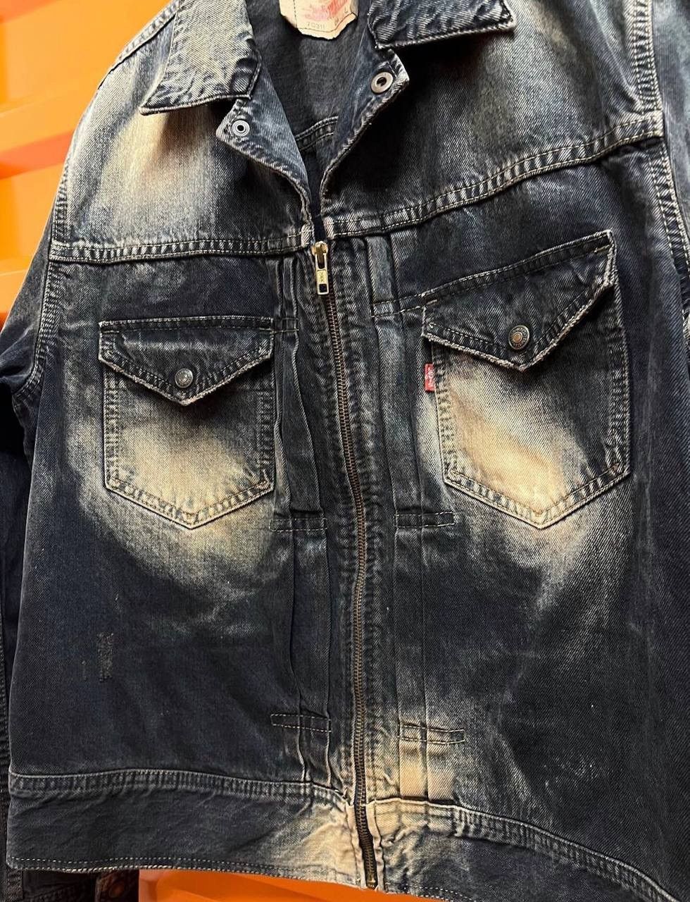 Levi's Vintage Levi’s Denim Full Zip Jacket Acid Wash Rare Dsgn Size US L / EU 52-54 / 3 - 3 Thumbnail
