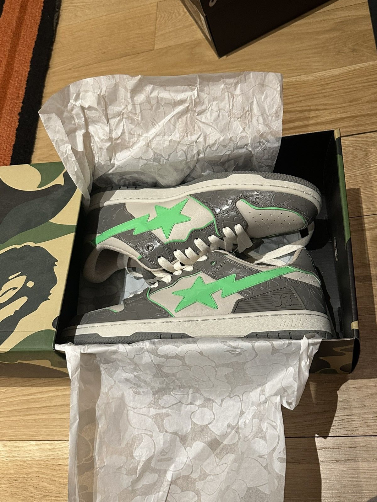 Bape A Bathing Ape Bape Sta Grey Green Size US 11 / EU 44 - 1 Thumbnail