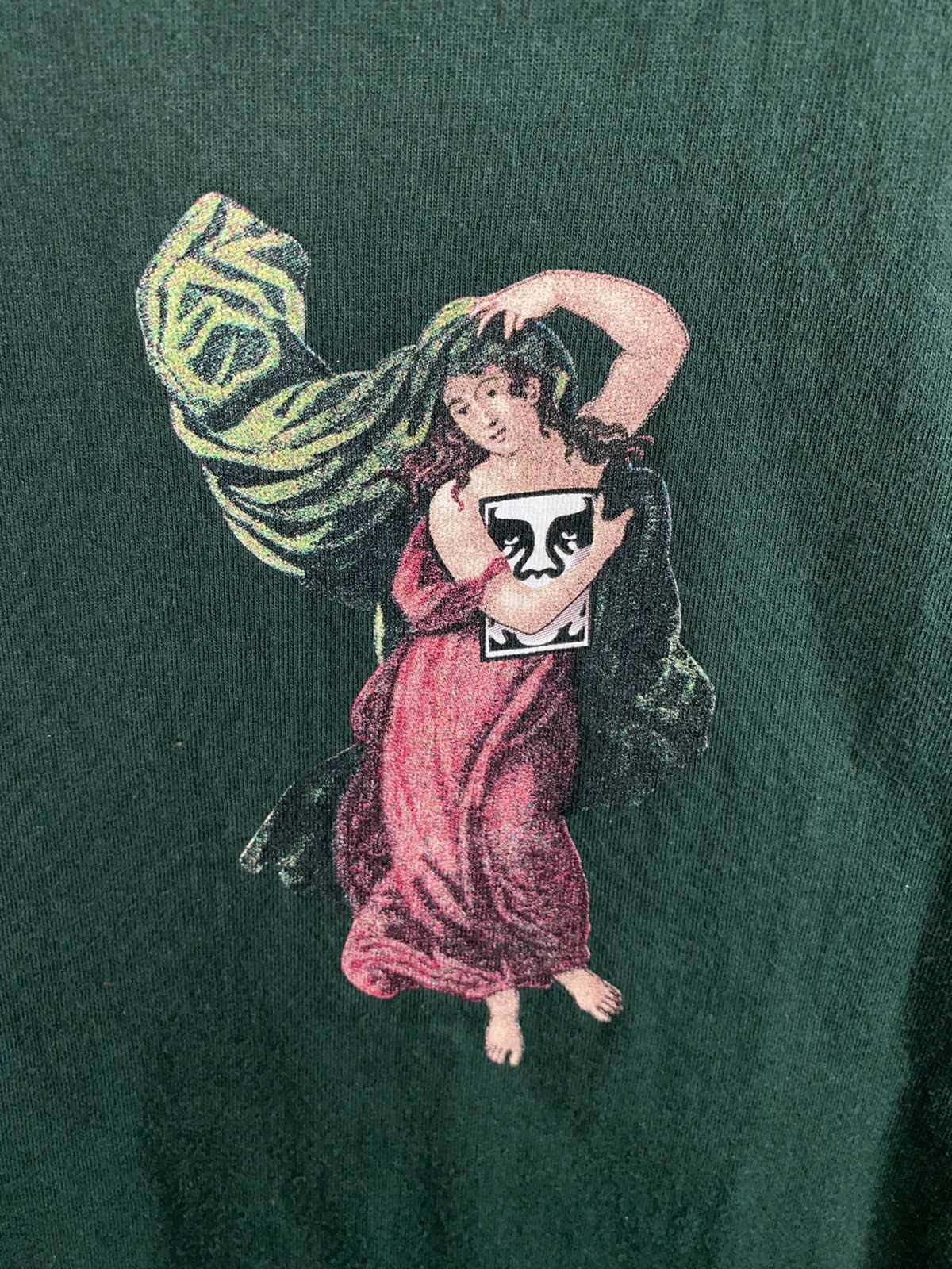 Obey OBEY Box Logo Green T-Shirt Size US L / EU 52-54 / 3 - 3 Thumbnail