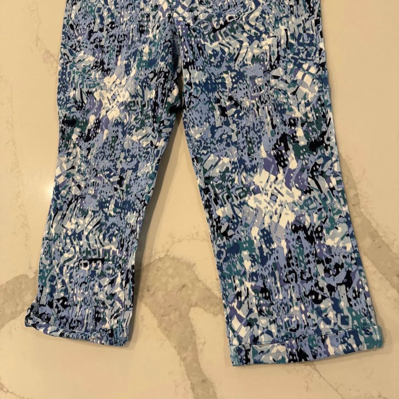 Nine West Nine West Chrystie Capri Pants Women's 16 Multicolor Blue Size 38" / US 16 / IT 52 - 2 Thumbnail