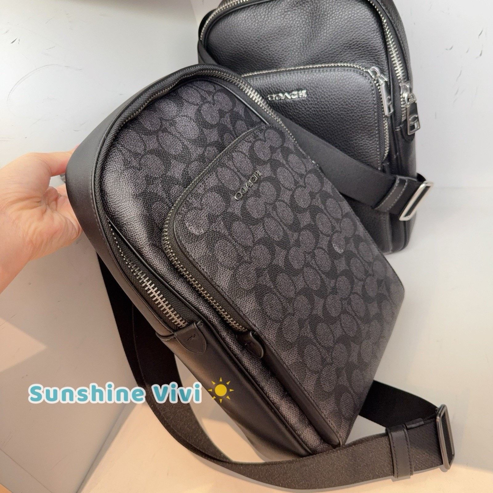 Coach NWT COACH Ethan Pack Signature Canvas CV918 Charcoal/Black Size ONE SIZE - 2 Thumbnail