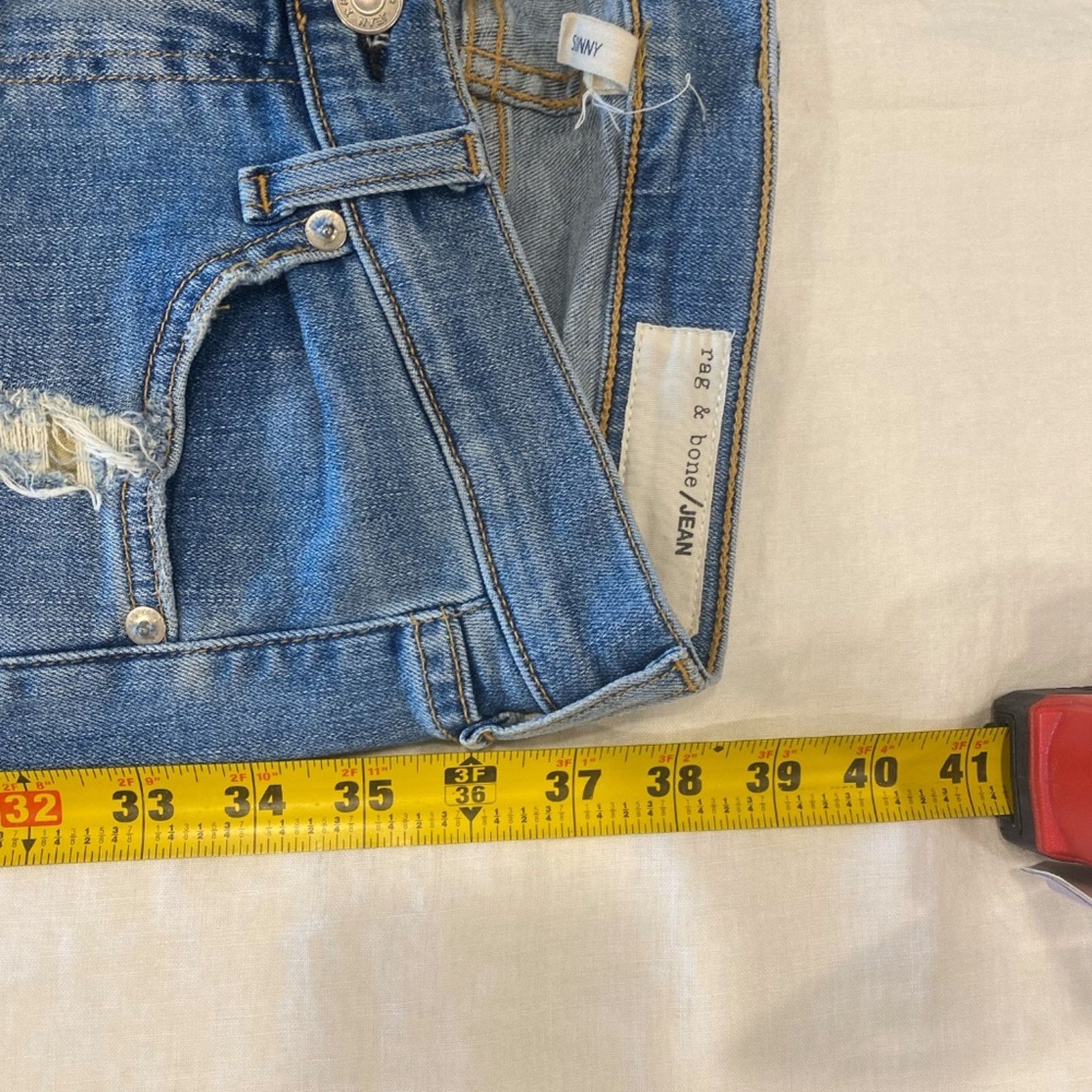 Rag & Bone Rag & Bone Women's Skinny Jean Distressed Raw Hem - 24 Size 24" / US 00 / IT 34 - 7 Thumbnail