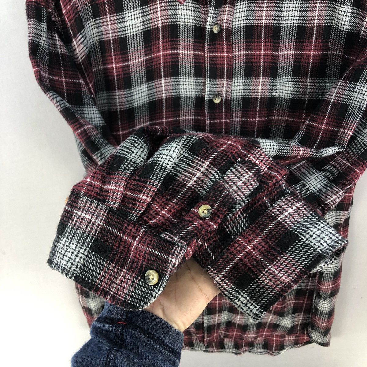 Japanese Brand Robinson Single Pocket 3 Fabric Plaid Checker Flannel Size US L / EU 52-54 / 3 - 9 Thumbnail