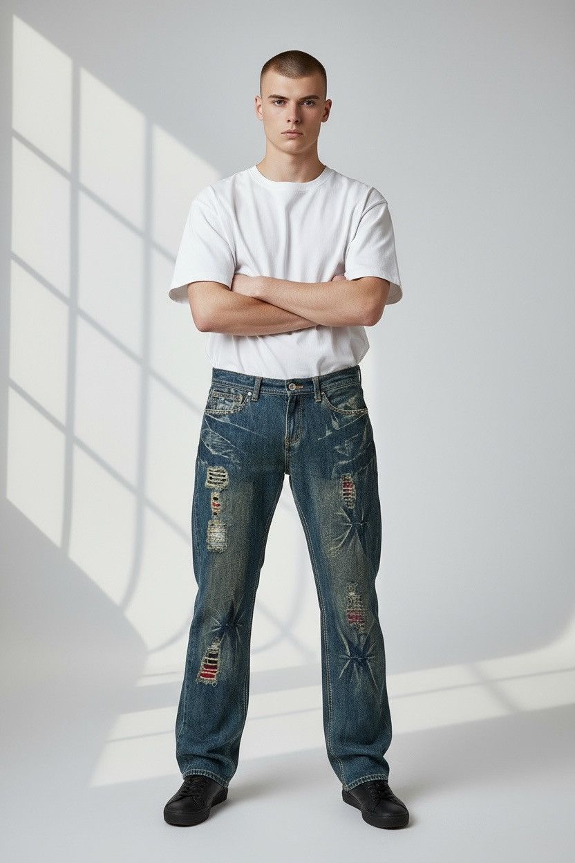 Hysteric Glamour In the Attic Crazy Muddy Distressed Stud Japan Punk Denim Size US 32 / EU 48 - 1 Thumbnail