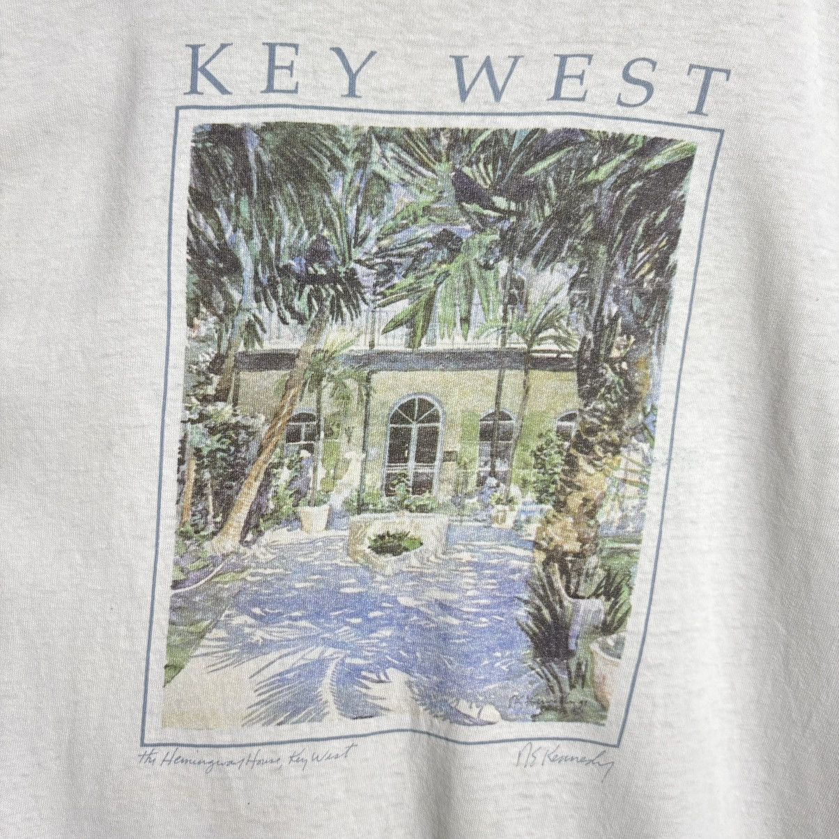 Vintage Vintage 90s Ernest Hemingway House Museum Art Key West Tee Size US XL / EU 56 / 4 - 2 Thumbnail