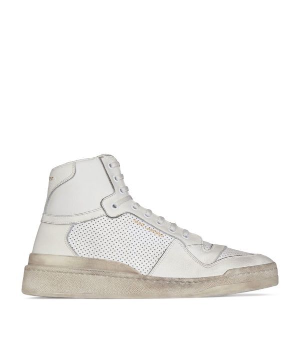 Saint Laurent Paris o1s1wg110824 SL24 Mid-Top Sneakers Used-Perforated Leather Size US 8.5 / EU 41-42 - 1 Thumbnail