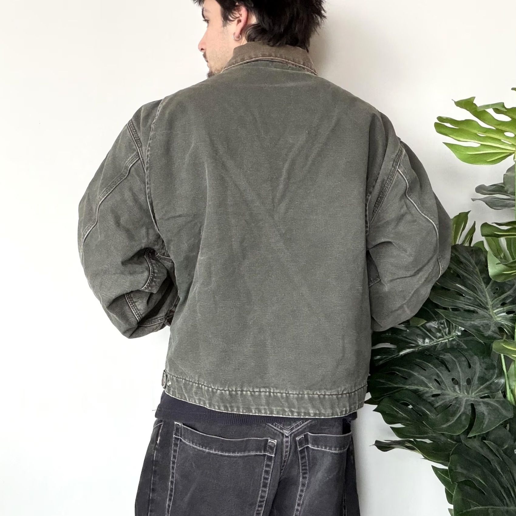 Carhartt VINTAGE Carhartt Detroit Jacket Moss Green 2XL Distressed Blanket Lined Bomber Jacket Mens Size US XXL / EU 58 / 5 - 2 Thumbnail