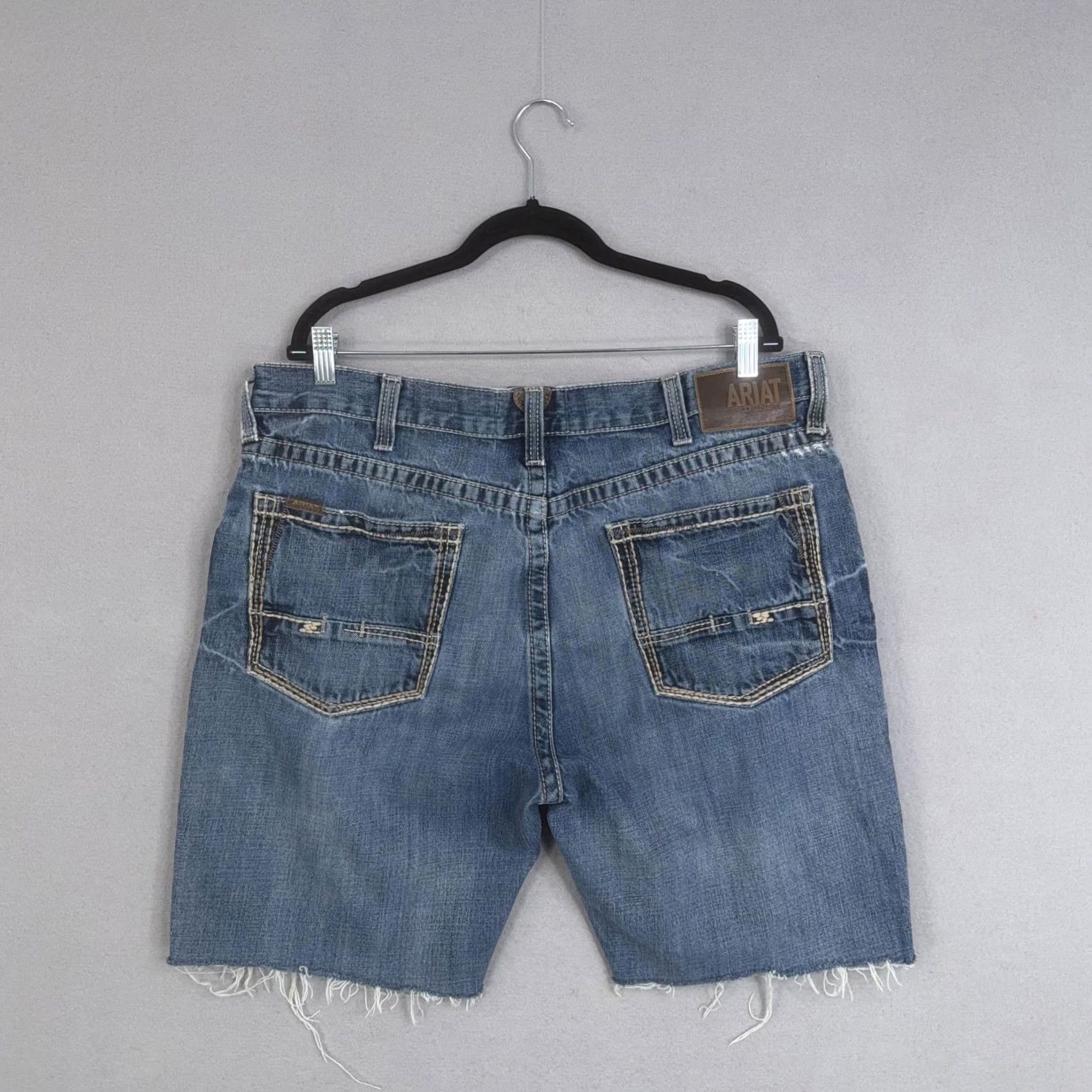 Ariat Ariat Shorts Mens 38 Blue M4 Relaxed Cutoff Distressed Jorts Patched Hem Size US 38 / EU 54 - 6 Thumbnail