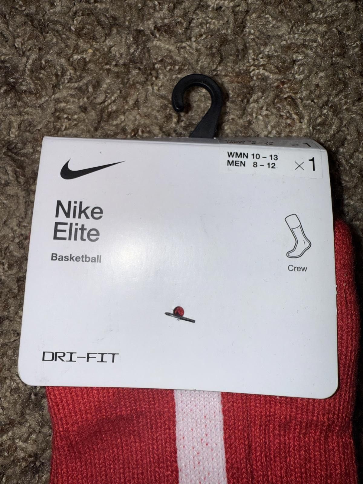 Nike Nike Elite Crew Basketball White Black Single Pair Sample Size ONE SIZE - 4 Thumbnail