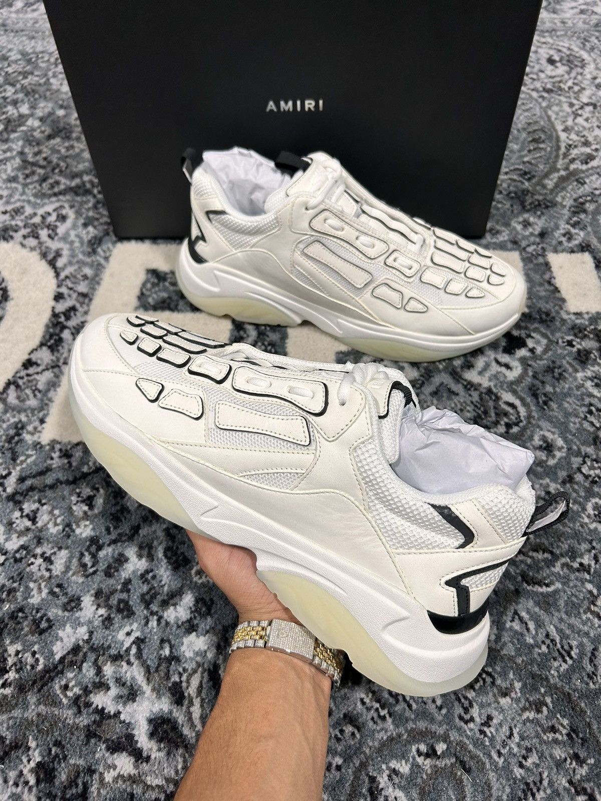 Amiri Amiri Bone Runner Sneaker Black White 2182001 Mens