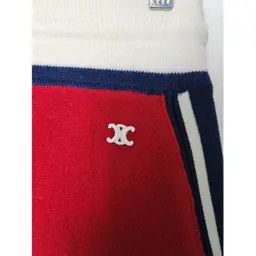 Celine o1bcso1str0225 2AE08245T Mini Skirt in Red & Navy Blue Size 25" / US 0 / IT 36 - 2 Thumbnail