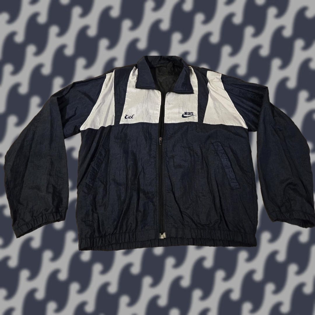 Nike VINTAGE Nike Jacket Mens Large Blue White Cal Windbreaker Full Zip 90s Athletic Size US M / EU 48-50 / 2 - 1 Thumbnail