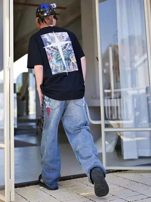Vintage fade paint distressed baggy pants Size US 28 / EU 44 - 2 Thumbnail