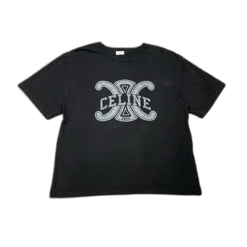 Celine Black Short Sleeve Logo T-shirt