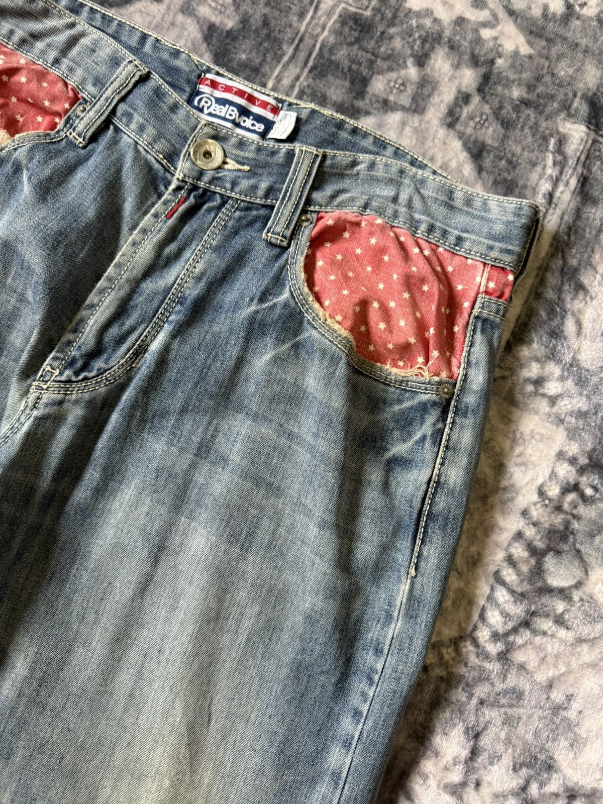 G-Unit × Vintage Y2k Real Bvoice Embroidered Pocket Baggy Loose Jeans Size US 32 / EU 48 - 16 Thumbnail