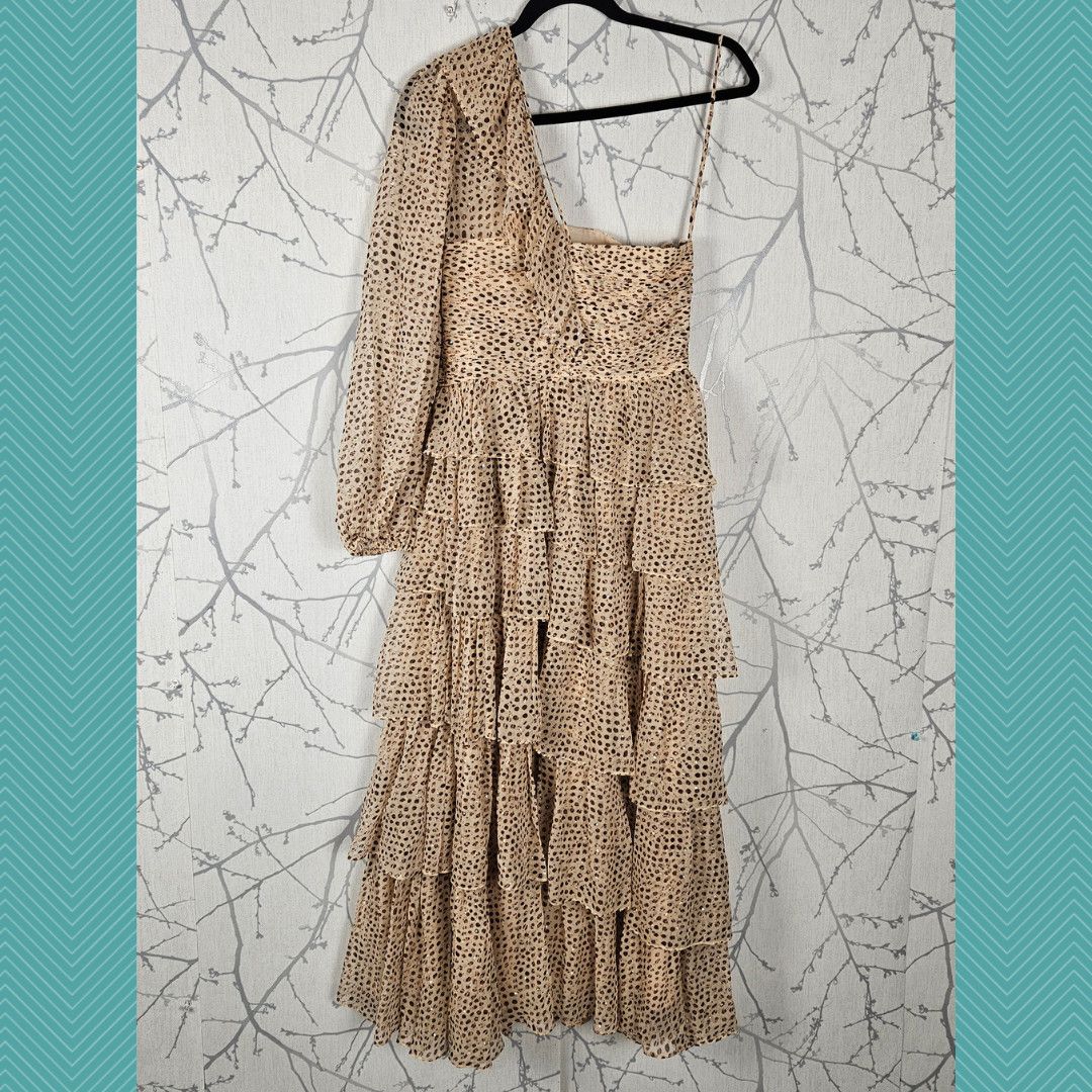 Ulla Johnson Ulla Johnson Ikat Leopard Dot Silk Ruffle Hazel Gown Size XS / US 0-2 / IT 36-38 - 6 Thumbnail