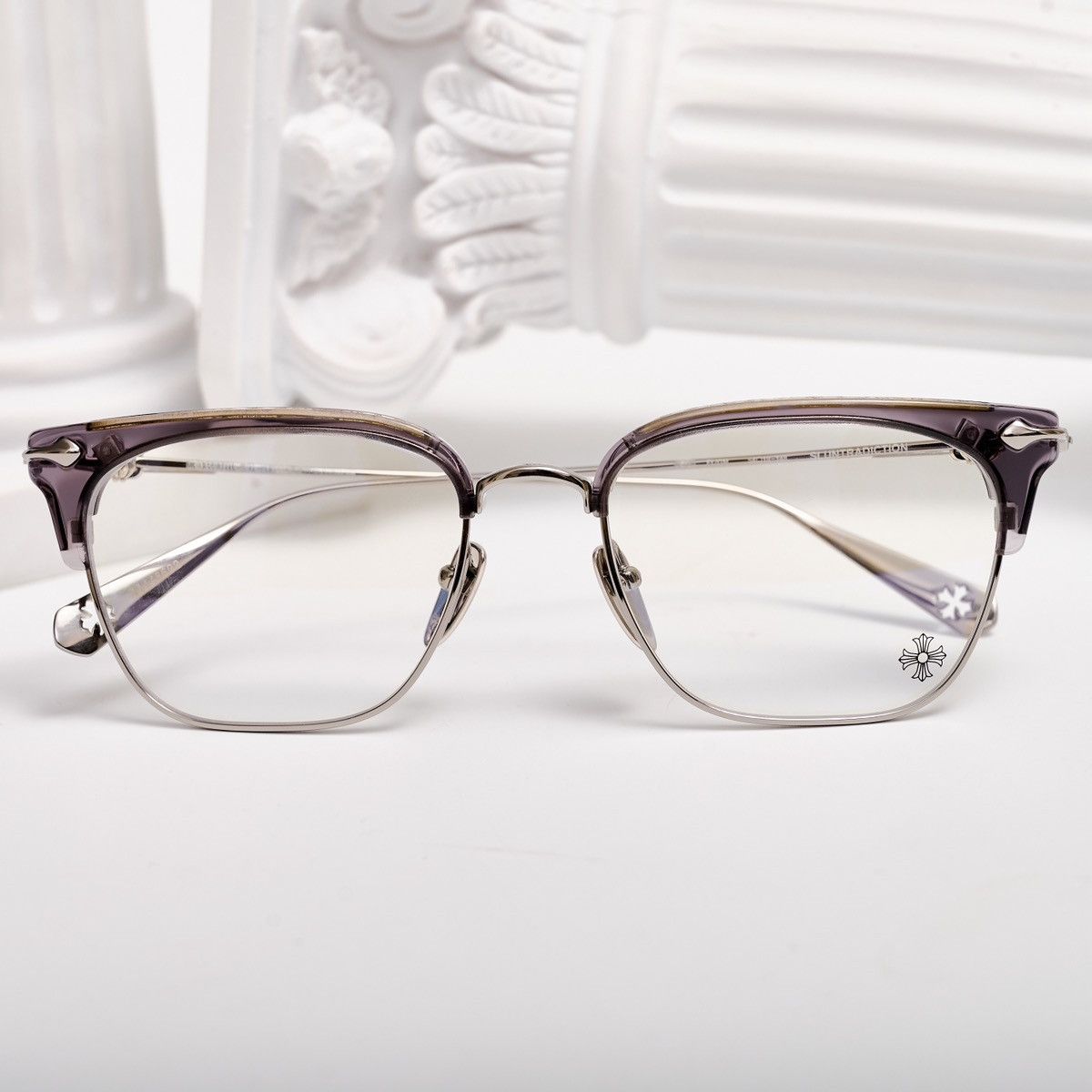 Chrome Hearts CHROME HEARTS SLUNTRADICTION (54) FLINT/GUNMETAL GLASSES Size ONE SIZE - 6 Thumbnail