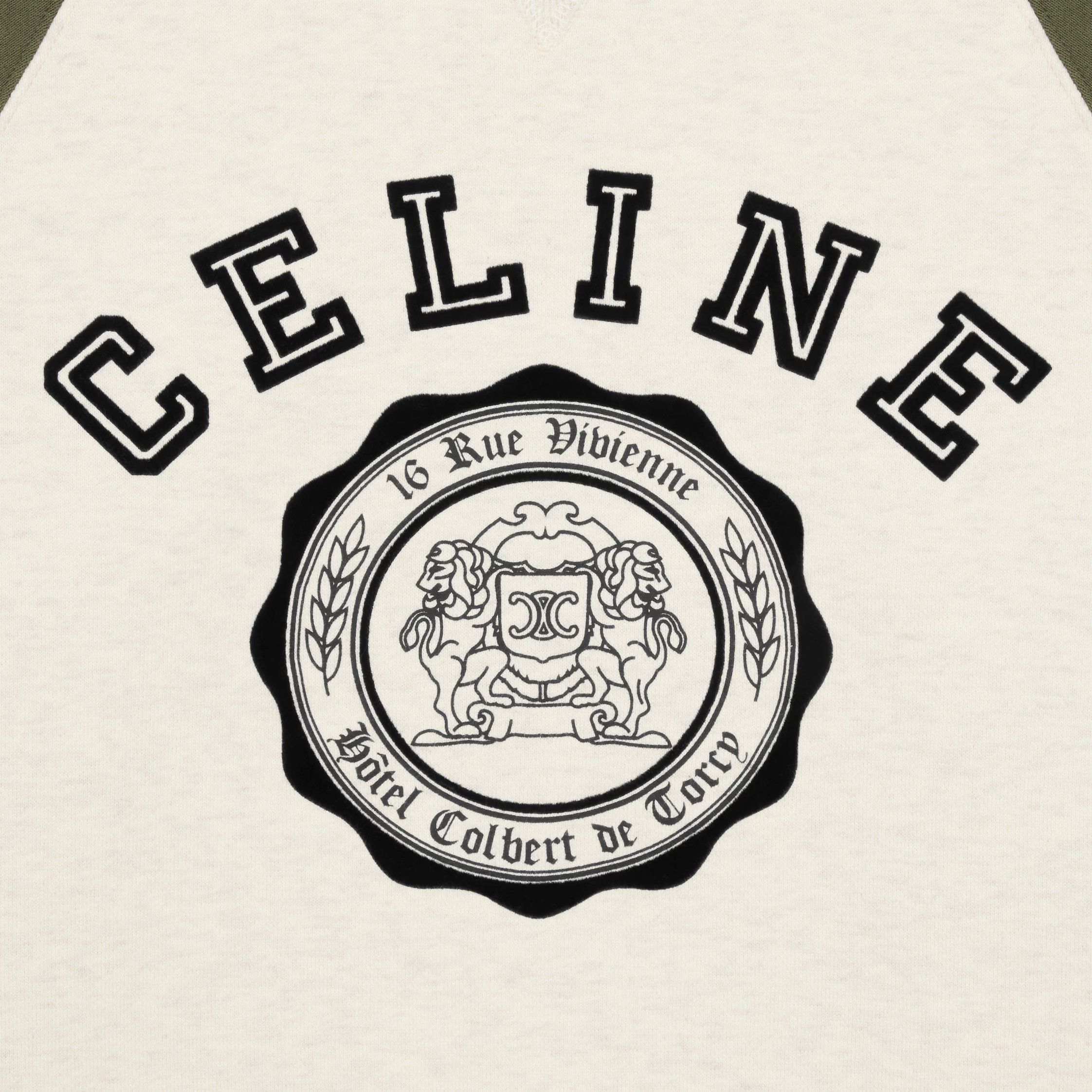 Celine o1loc1c1225 Blason Loose Sweatshirt in Beige/Khaki Size US XL / EU 56 / 4 - 4 Thumbnail