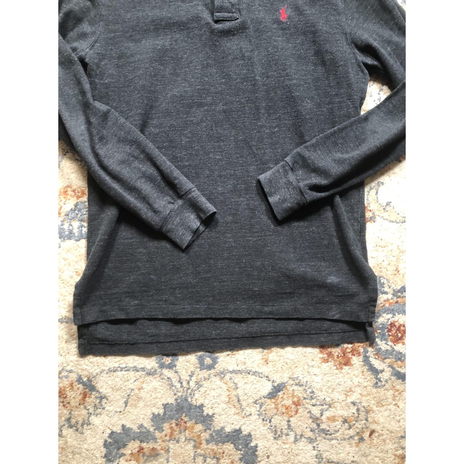 Polo Ralph Lauren Polo Ralph Lauren Shirt Mens Medium Gray Long Sleeve Polo Red Pony Logo Casual Size US M / EU 48-50 / 2 - 5 Thumbnail