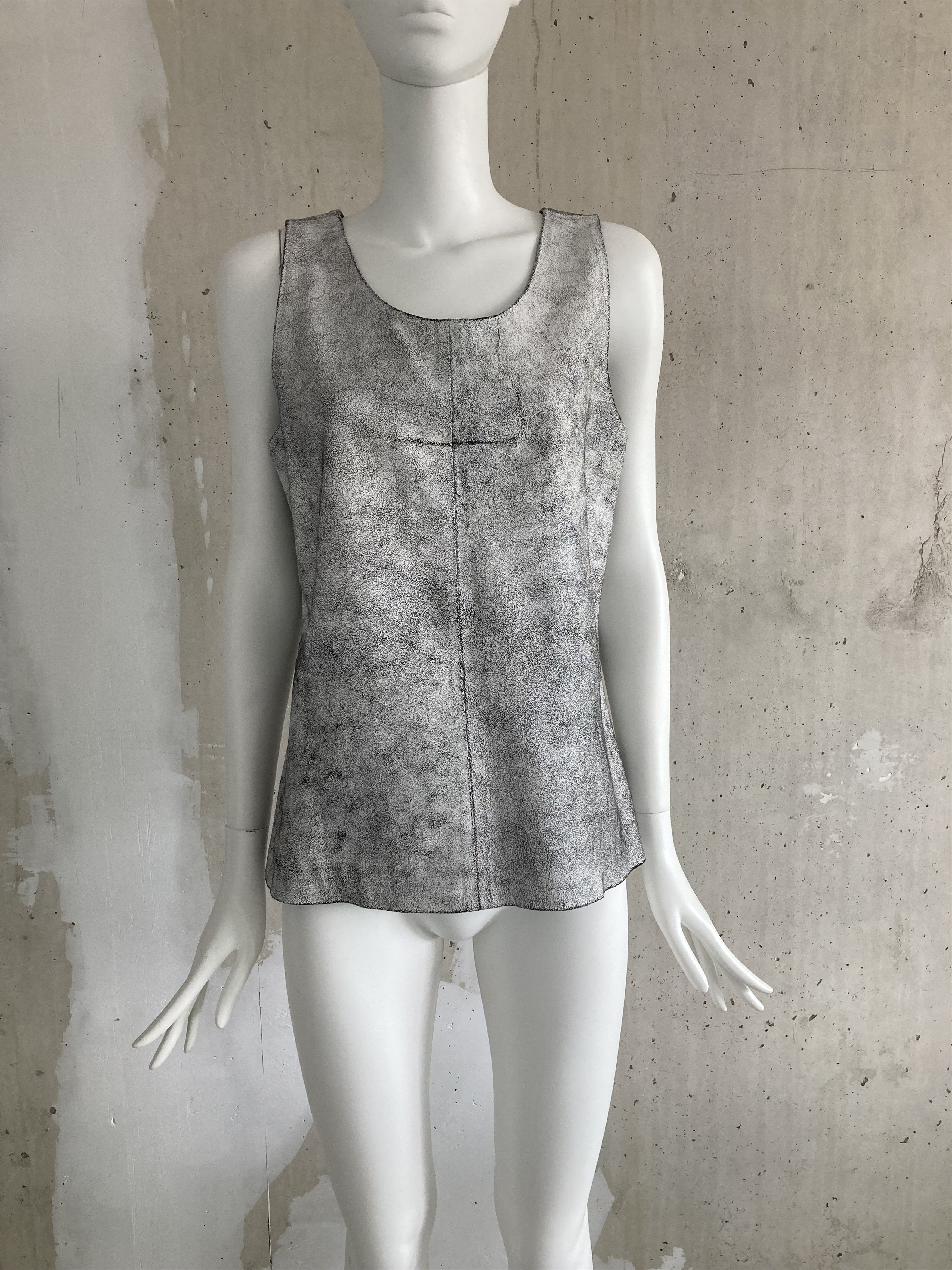 トップス ANN DEMEULEMEESTER leather vest silver ANN DEMEULEMEESTER leather vest silver Ann demeulemeester vest - Gem
