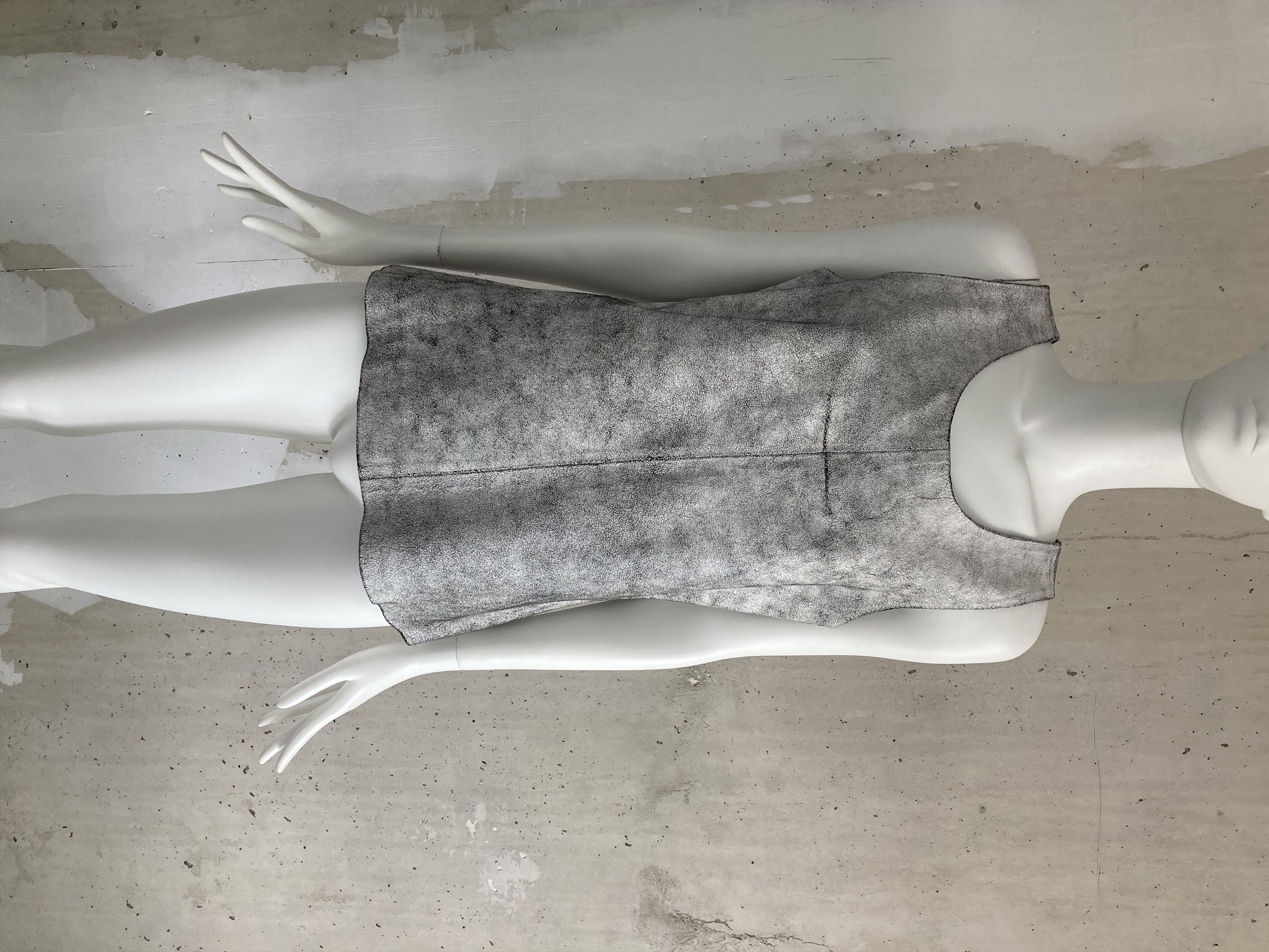 image of Ann Demeulemeester Ss2002 White Leather Vest, Women's (Size Medium)