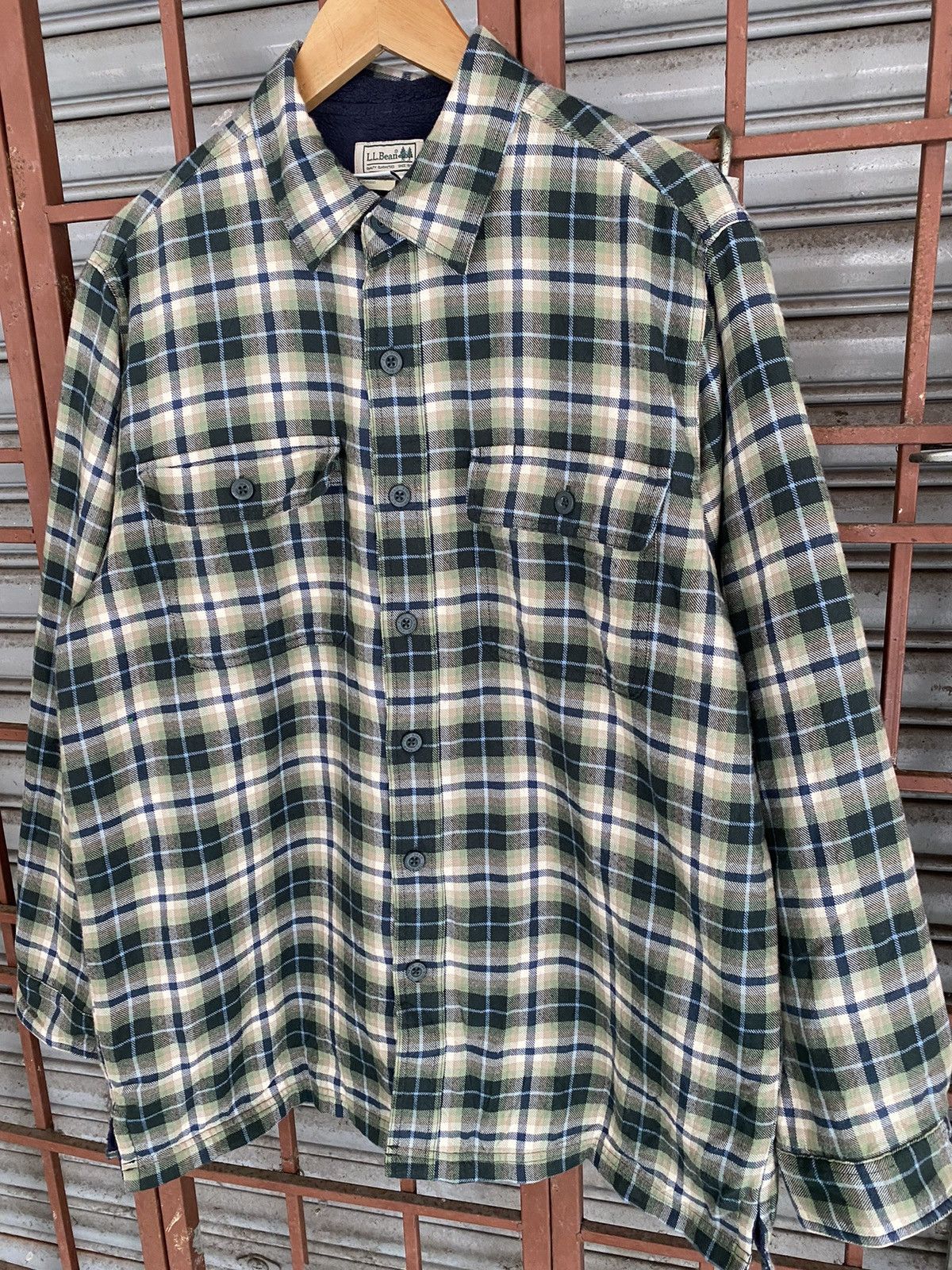 Japanese Brand Vintage L.L Bean Flannel Button Jacket Size US L / EU 52-54 / 3 - 2 Thumbnail