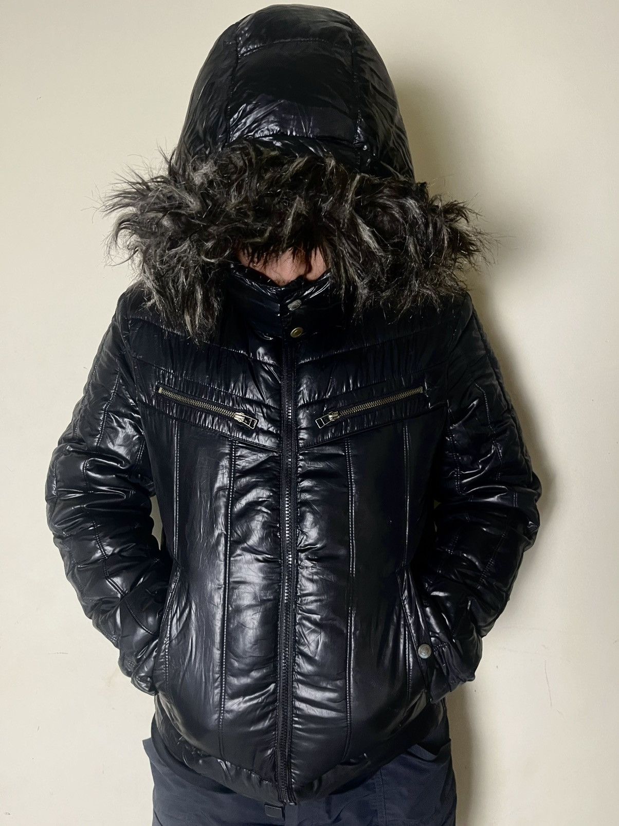 If Six Was Nine 2000s ‘ Spinash Fur Faux Jacket Black / Vkei /Lgb style Size US M / EU 48-50 / 2 - 2 Thumbnail