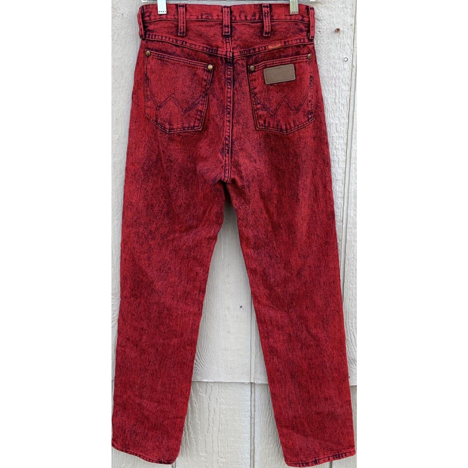 Wrangler VINTAGE Wrangler Jeans High Waist Red Acid Wash 28” X 33” Juniors Women XS-7 X 32? Size 28" / US 6 / IT 42 - 3 Thumbnail