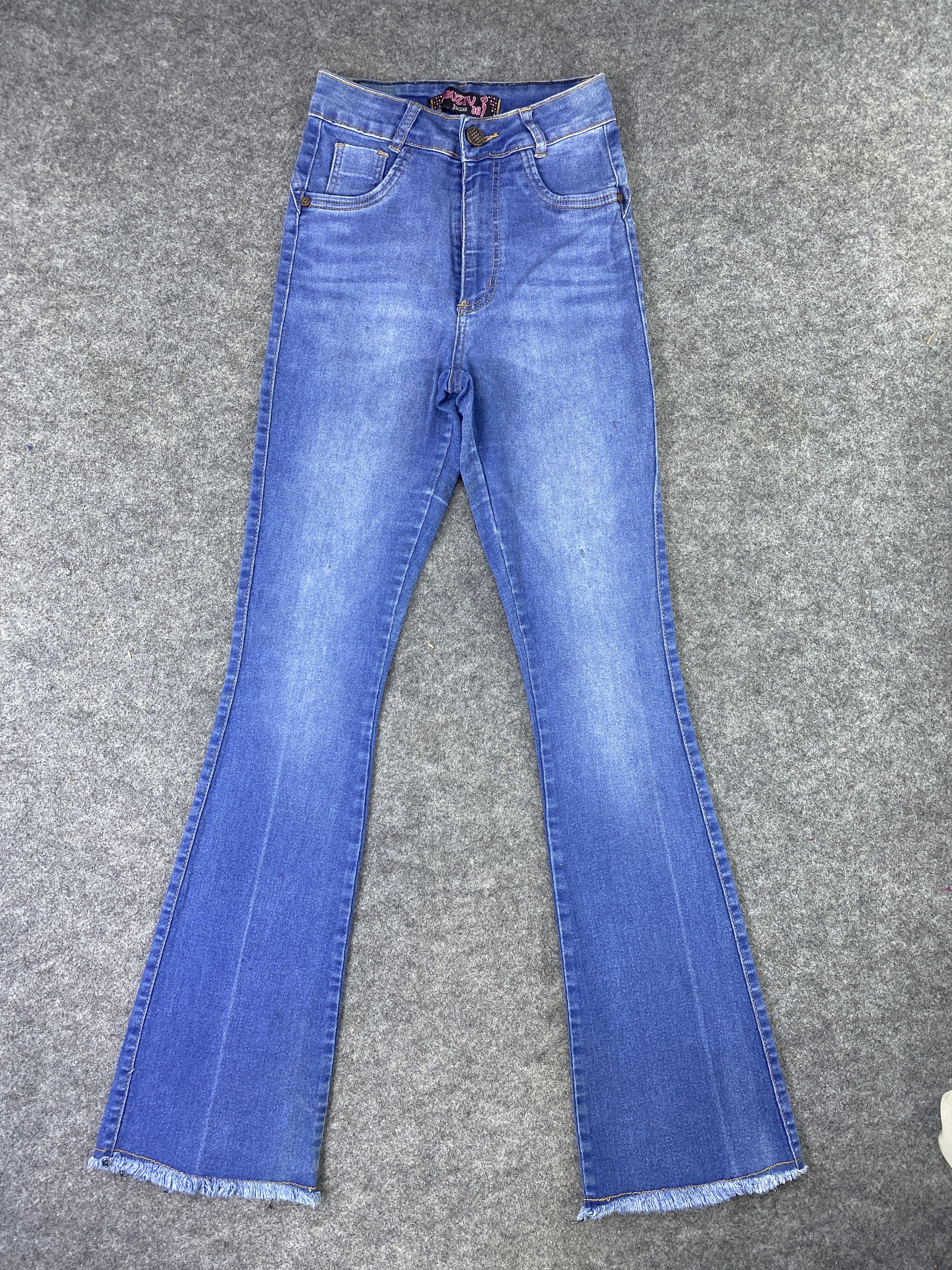 Jean ABUZIV JEANS BLUE WASH FLARE DENIM-J1135 Size 24" / US 00 / IT 34 - 1 Thumbnail