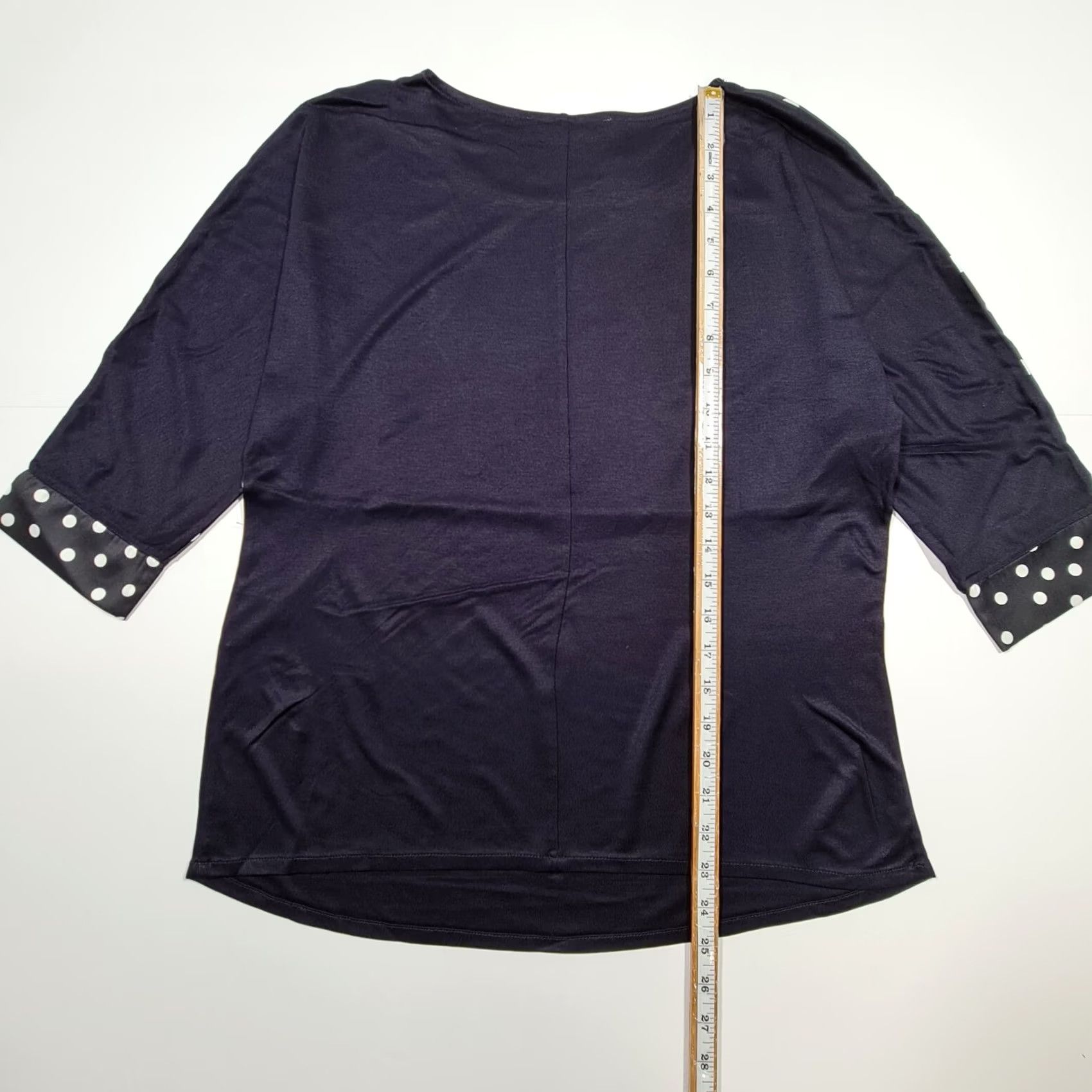 CO Betty & CO Womens Top Navy Blue Small Polka dot 3/4 Sleeves Tee Ladies 10 UK Size S / US 4 / IT 40 - 6 Thumbnail