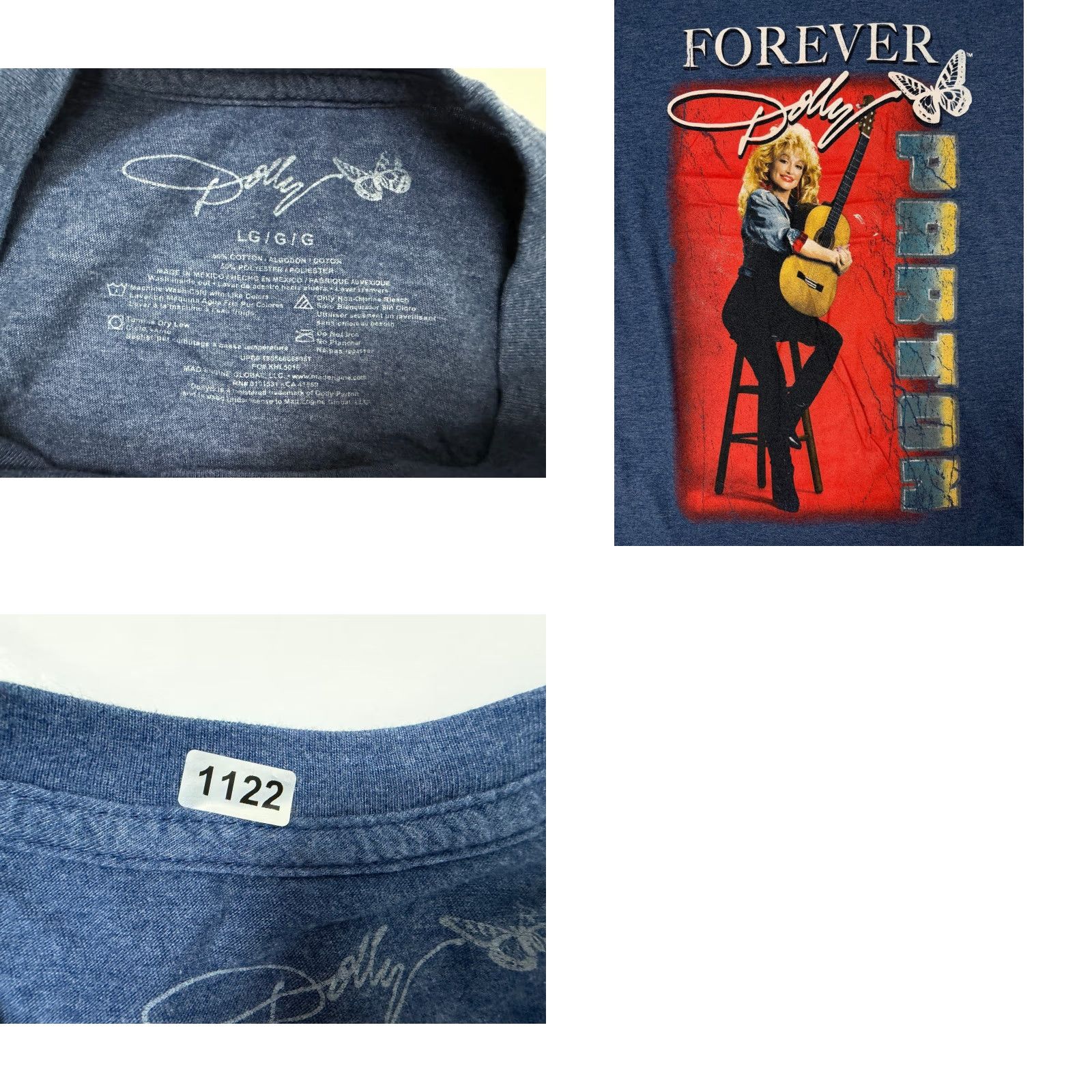 Vintage Dolly Parton Shirt Adult Large Blue T-Shirt Unisex M? (no) Size US L / EU 52-54 / 3 - 8 Thumbnail