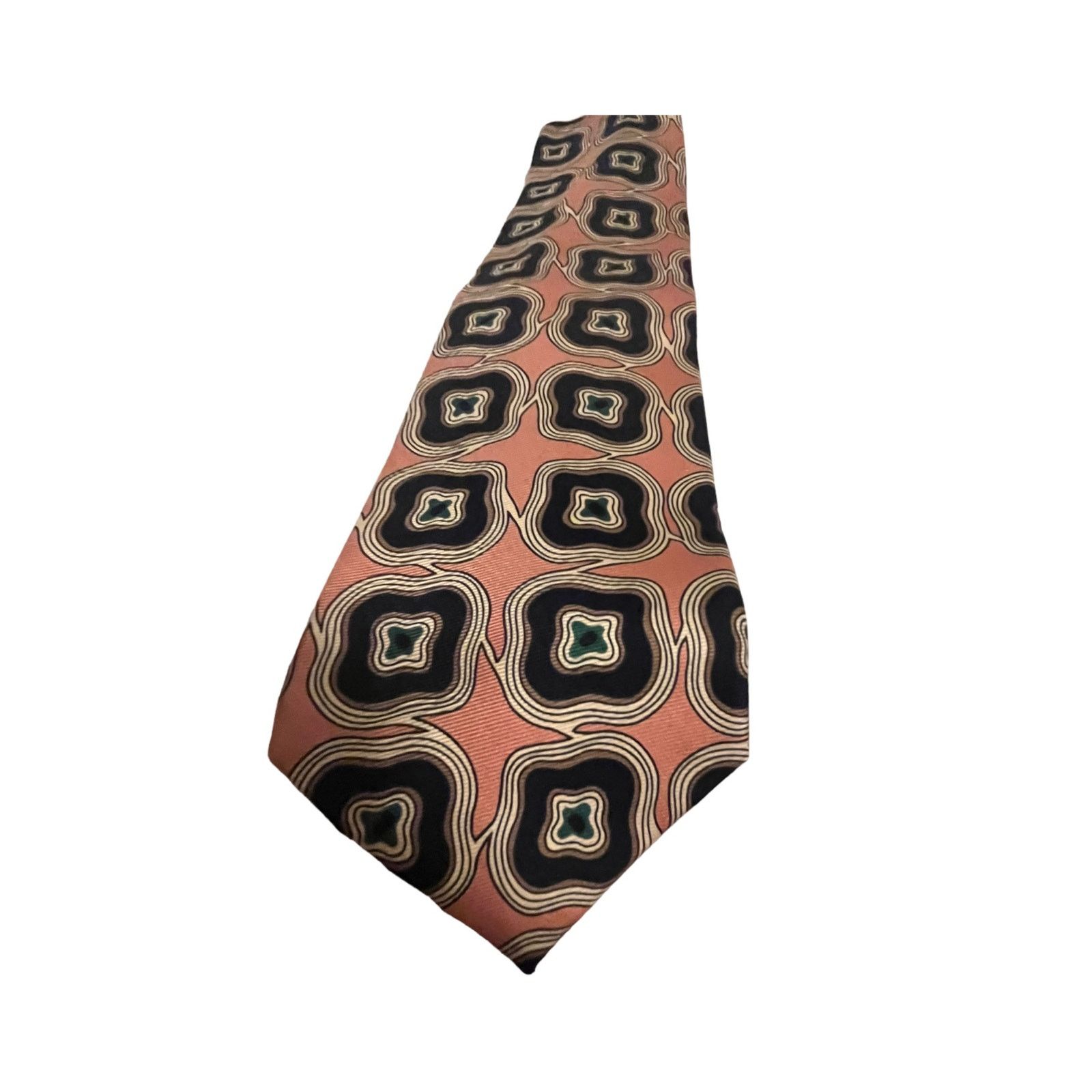 Saks Fifth Avenue Saks Fifth Avenue Vintage Silk peach tie abstract designs Size ONE SIZE - 5 Thumbnail