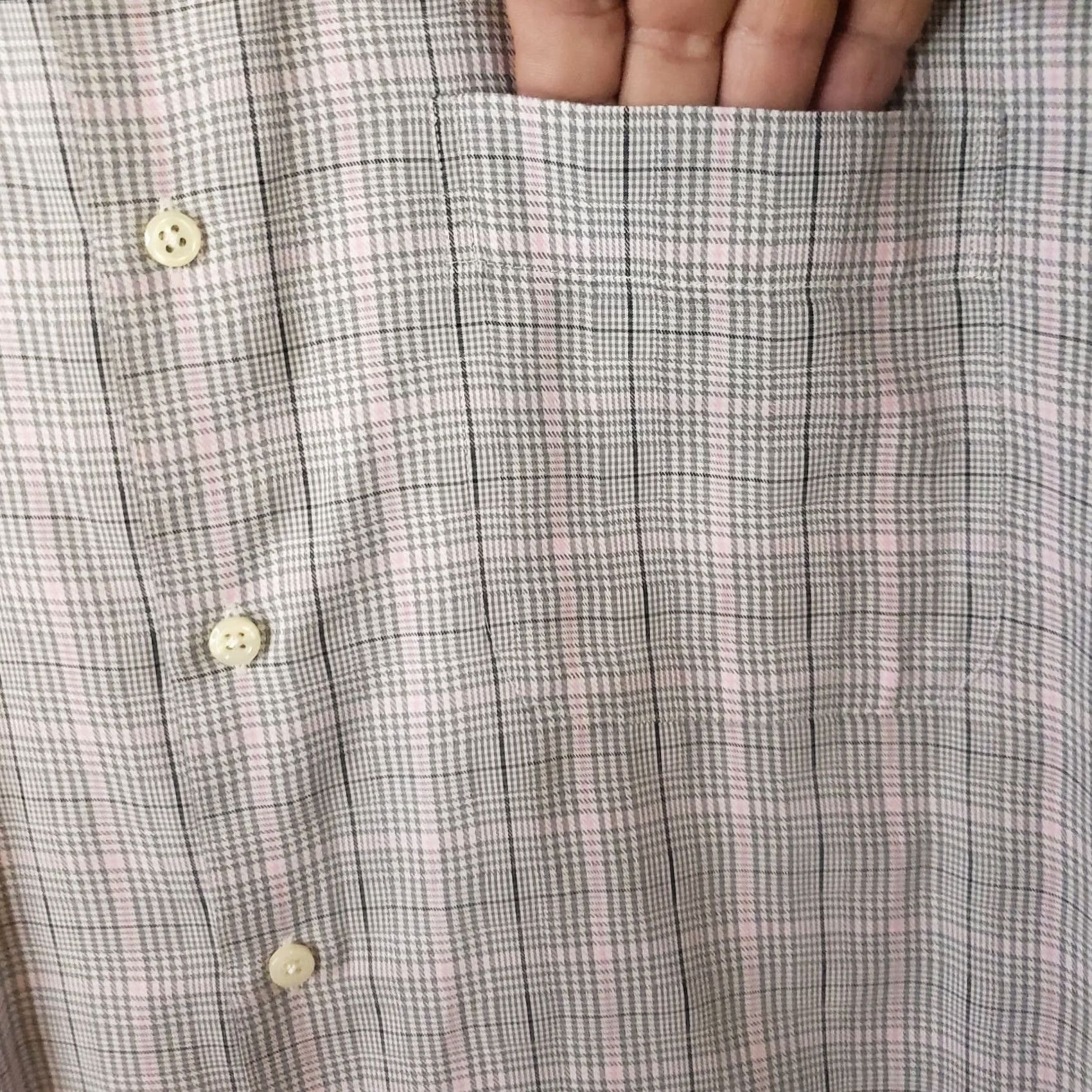 Peter Millar Peter Millar Button Up Men XL White/Blue/Pink Long Sleeve Plaid Pocket Stretch Shirt Size US XL / EU 56 / 4 - 5 Thumbnail