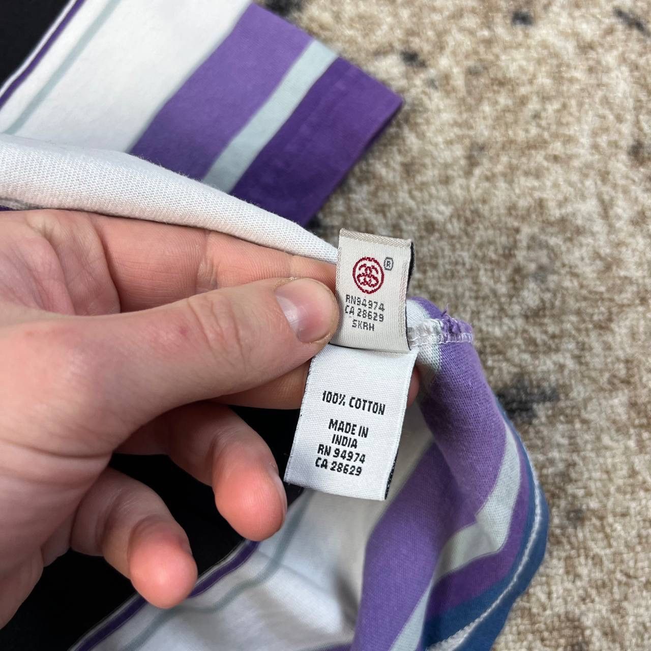 Stussy Stussy Tab Logo Vintage Y2K Striped T-Shirt 1TS26 Size US L / EU 52-54 / 3 - 6 Thumbnail