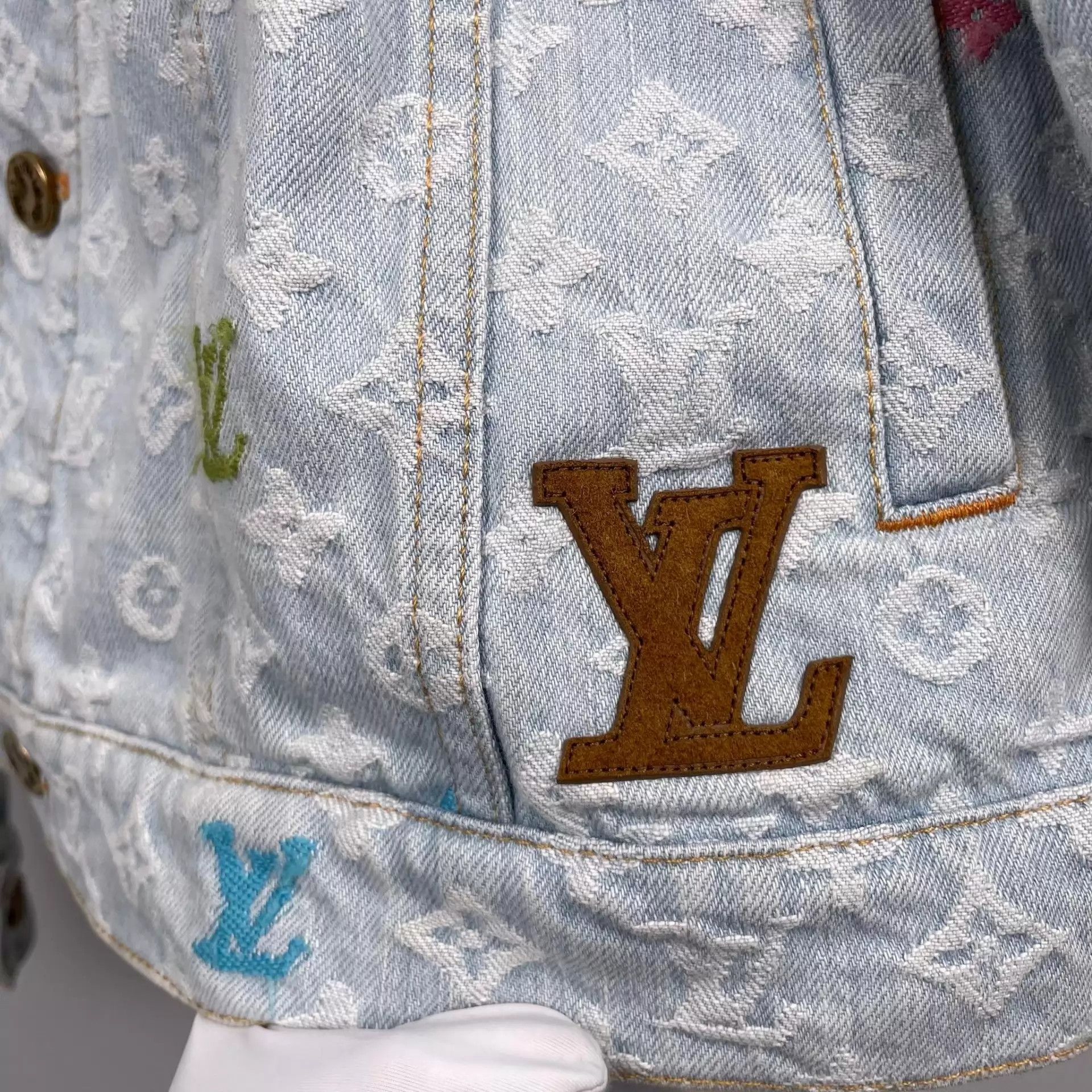 Louis Vuitton LV x TS Full Print Light Blue Denim Jacket 54 Size US L / EU 52-54 / 3 - 8 Thumbnail