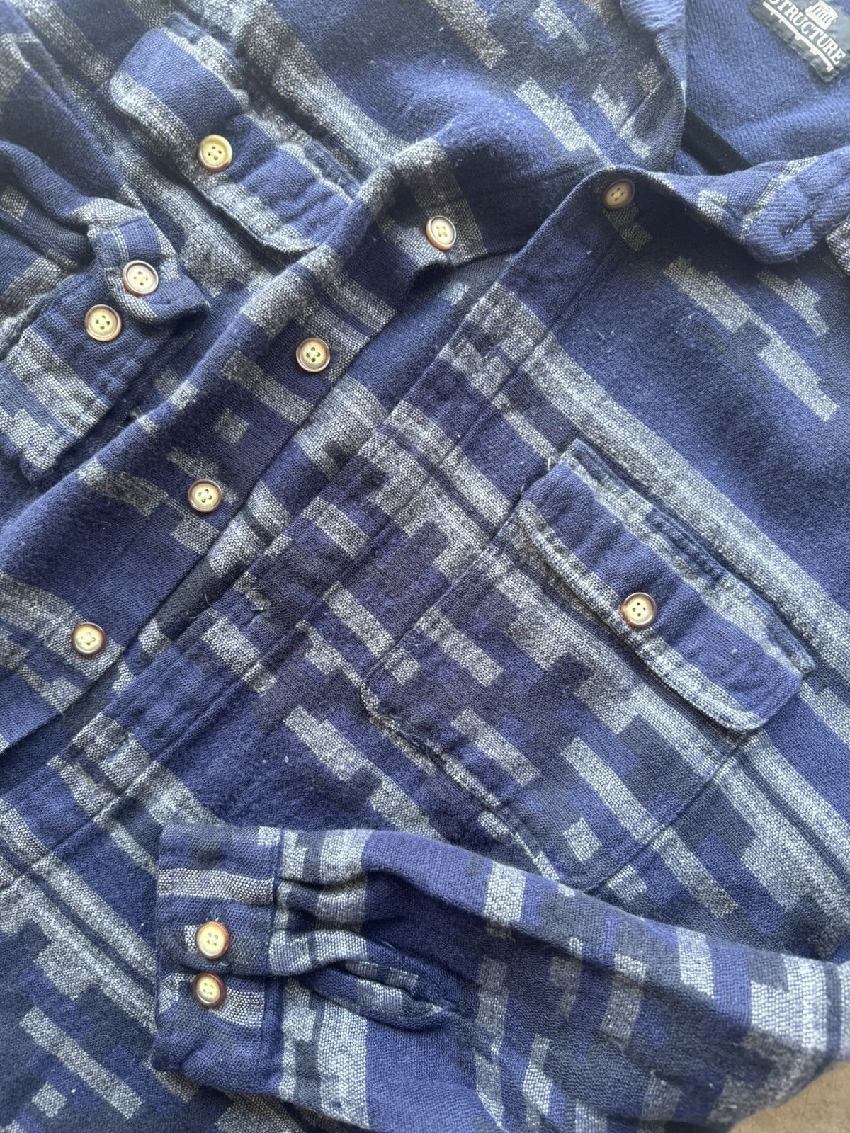 Polo Ralph Lauren Vintage Polo Ralph Lauren Aztec Button Up Flannel Size US XL / EU 56 / 4 - 4 Thumbnail