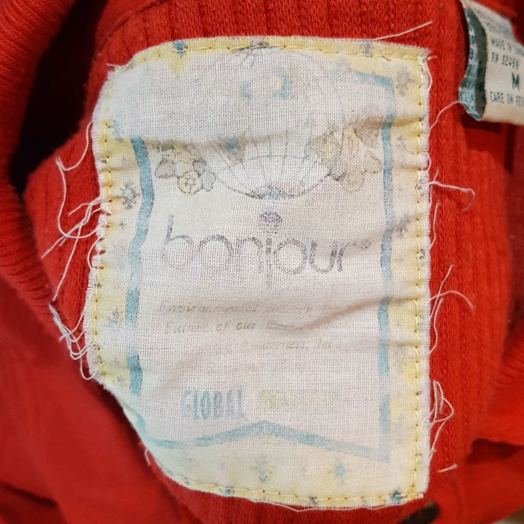 Vintage BonJour Sweatshirt Collared Preppy Long Sleeve Women's M Red 90s Pullover Size M / US 6-8 / IT 42-44 - 6 Thumbnail