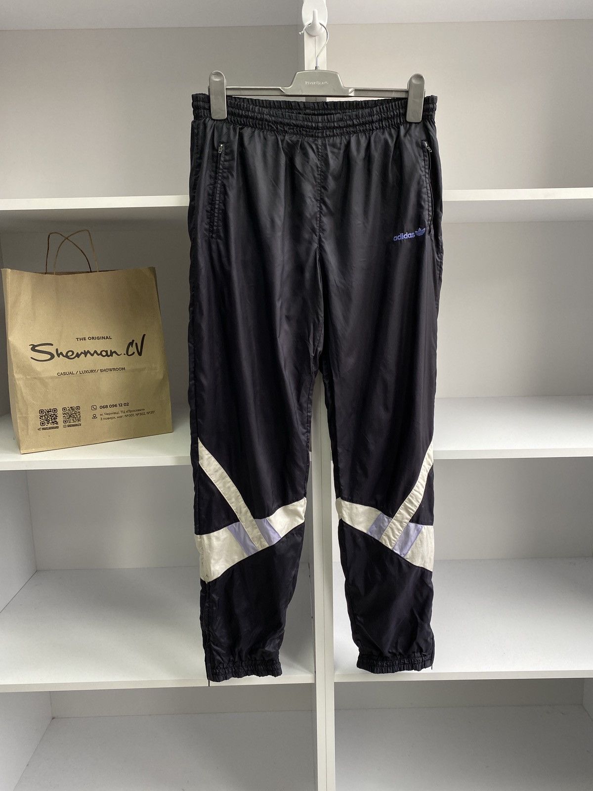 Adidas × Vintage Vintage Adidas Nylon Drill Track Pants 90S Size US 31 - 1 Thumbnail