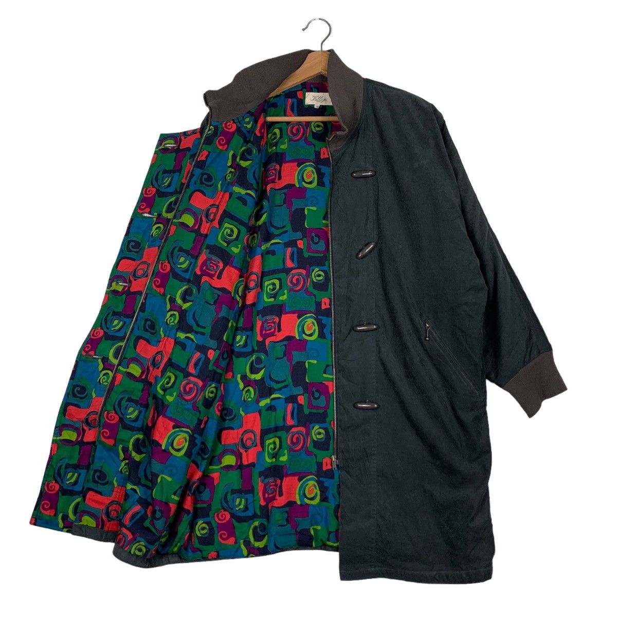 Japanese Brand VALLEY Femme Asymmetrical Duffle Coat #0865-C39 Size M / US 6-8 / IT 42-44 - 9 Thumbnail
