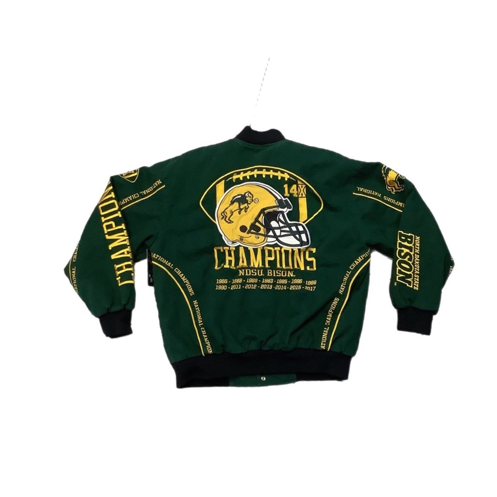 Vintage NDSU Champions 14 X Division Bison Bomber jacket Size US L / EU 52-54 / 3 - 3 Thumbnail