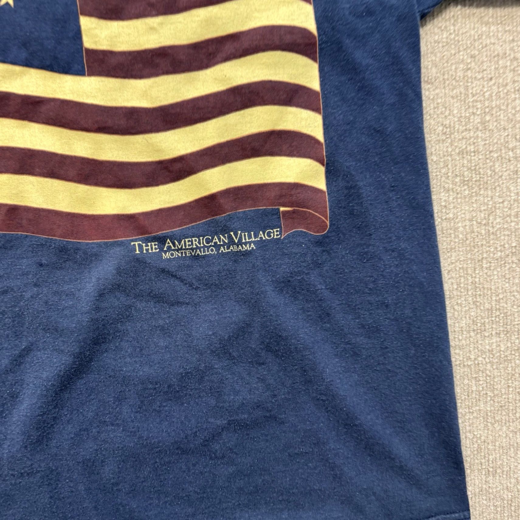 Vintage VINTAGE America T Shirt Mens XL Alabama Montevallo USA Blue Graphic Print Short Sleeve Crew Neck Regular Cotton USA Theme Size US XL / EU 56 / 4 - 3 Thumbnail