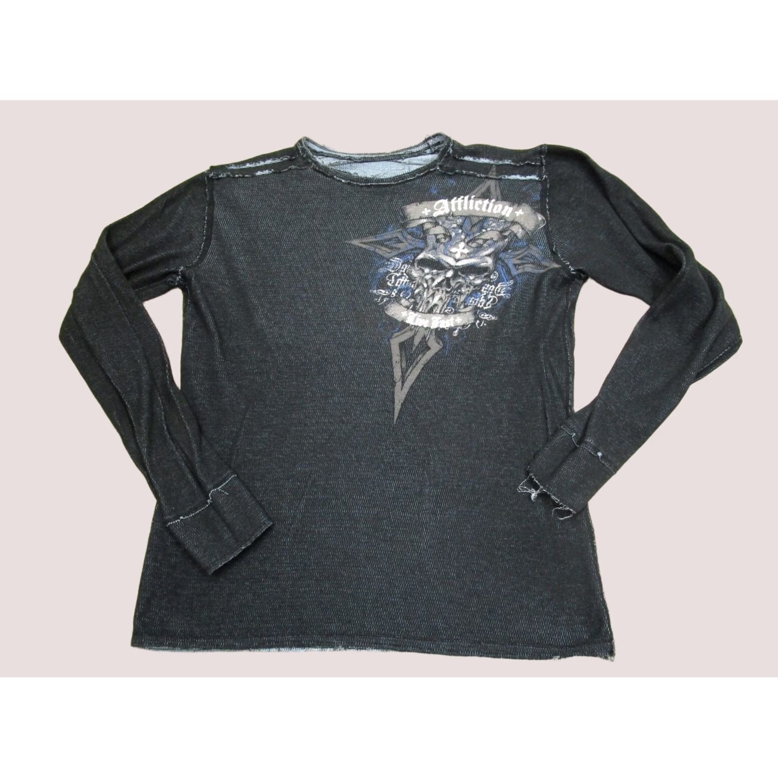 Affliction Affliction Shirt Men XL Black Reversible Thermal Wings Skull Grunge Gothic Y2K Size US XL / EU 56 / 4 - 1 Thumbnail