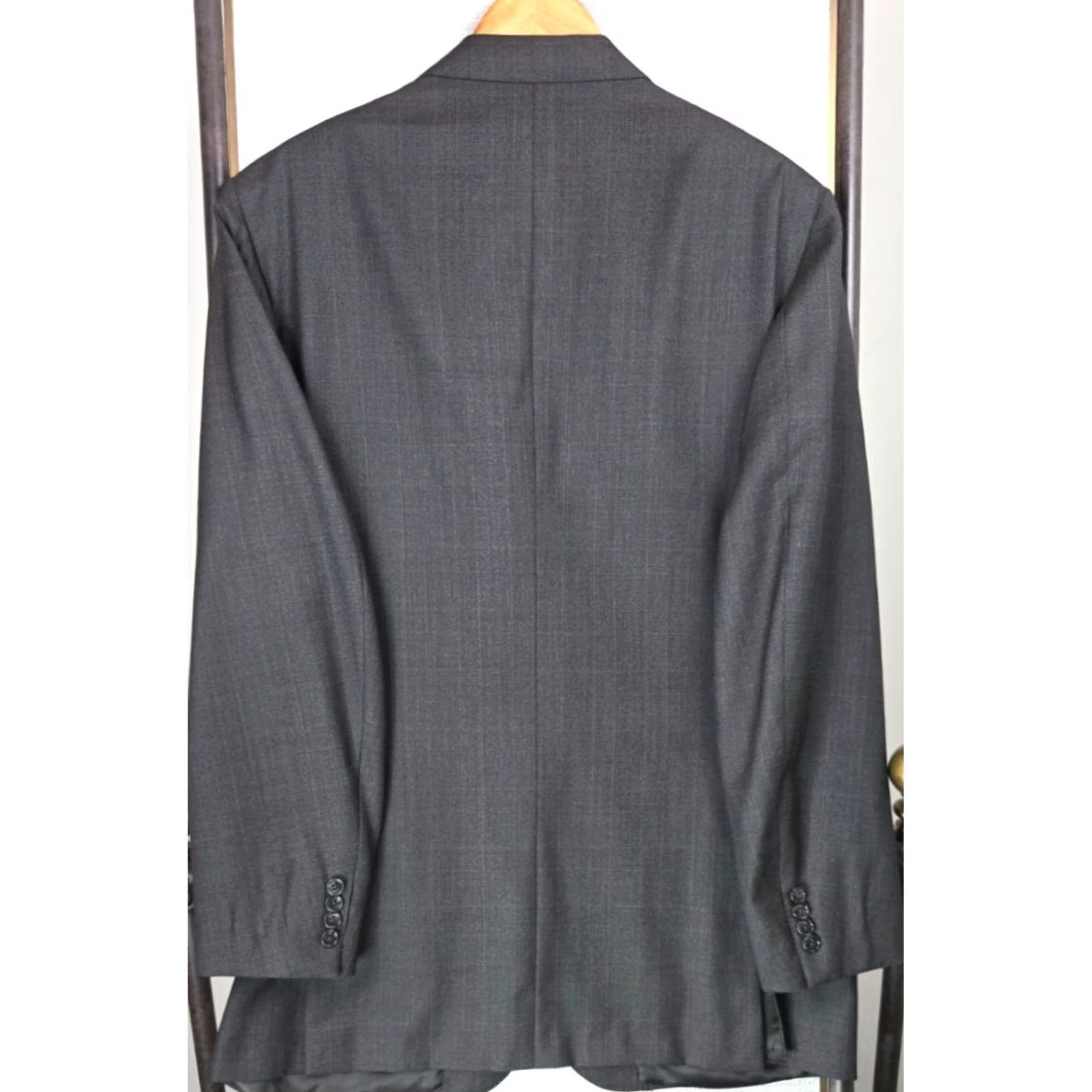 Corneliani Corneliani Mens Jacket Gray Brown Plaid Extrafine Virgin Wool 3 Button Notch Lapel Double Vented Long Coat/ Suit Jacket 44 Italy Mens Size 44R - 4 Thumbnail