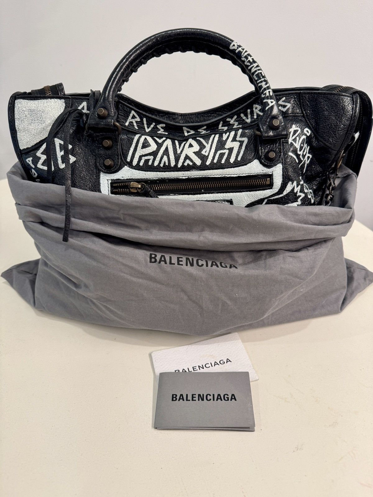 Balenciaga Balenciaga Graffiti City Bag Large Size ONE SIZE - 9 Thumbnail